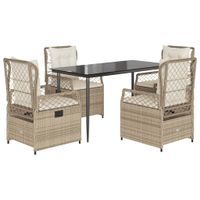 5-cz. zestaw mebli ogrodowych z poduszkami, beżowy, polirattan