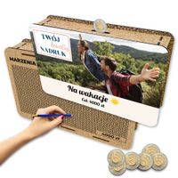 Foto skarbonka wykreślana na 5 zł z twoim zdjęciem na prezent  cel 4000zł