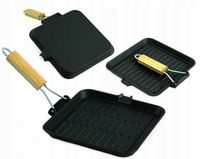 2 x PATELNIA ŻELIWNA Grillowa CIĘŻKA 24x24 GRILL 2563