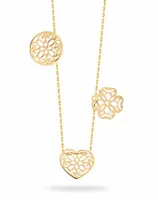 ZŁOTY NASZYJNIK CELEBRYTKA POTRÓJNY AŻUR 585