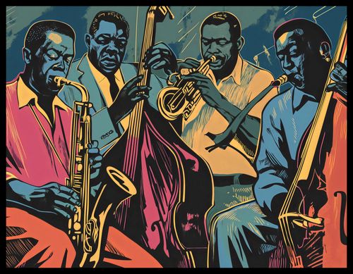 Plakat 65x50cm Jazzmani w Gazie na Arena.pl