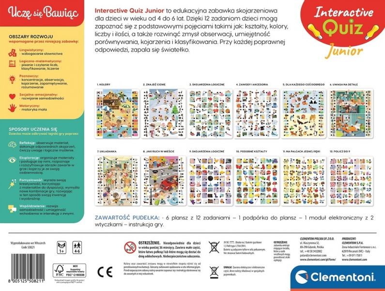 Interaktywny Quiz Junior Uczę się Bawiąc Clementoni zdjęcie 3