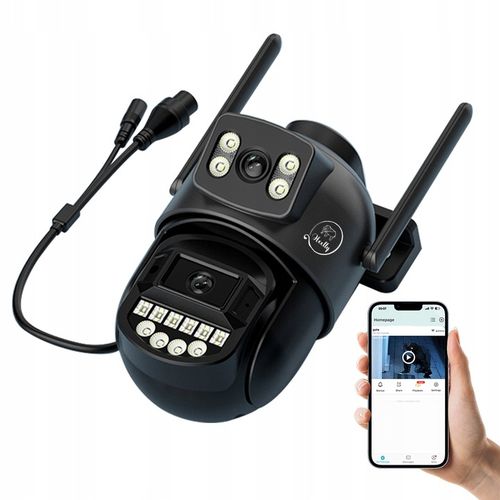 PODWÓJNA KAMERA 2X5MP ZOOM ZEWNĘTRZNA OBROTOWA IP WIFI ALARM DETEKCJA FHD na Arena.pl