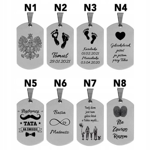 Nieśmiertelnik Z Grawerem Męski Srebrny 925 Wisior na Arena.pl