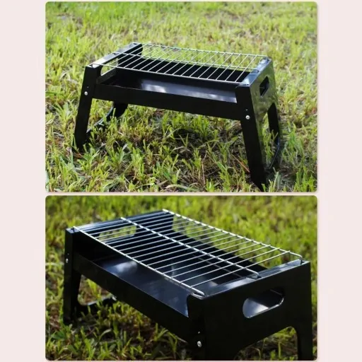 GRILL SKŁADANY TURYSTYCZNY NA KEMPING BBQ PRZENOŚNY WĘGLOWY DO OGRODU BIWAK zdjęcie 16