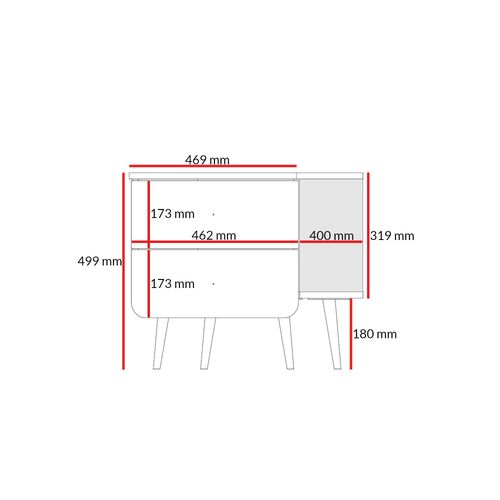 Szafka nocna z szufladami Chloe 2S 50 Biała (czarny lub złoty uchwyt) na Arena.pl
