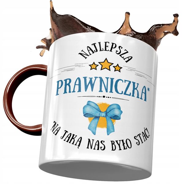 Kubek Bordowy Dla Prawniczki Najlepsza Prawniczka Z Nadrukiem Ze Zdjęciem zdjęcie 1