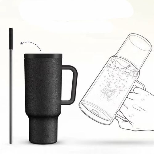 Kubek Termiczny TERMOS Na Kawę Herbatę Do Samochodu Ze Słomką Duży 1,1L 07A na Arena.pl