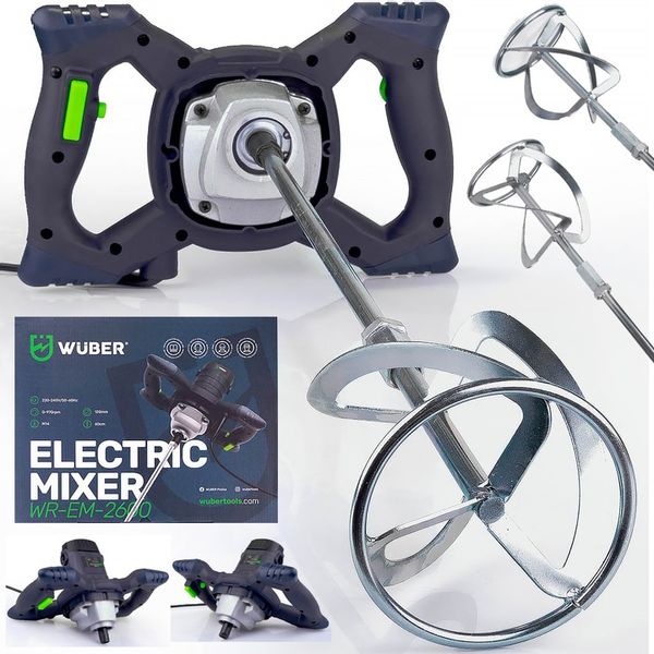 MIESZADŁO ELEKTRYCZNE DO KLEJU FARB BETONU 2600W + 2x MIESZALNIK PRZEDŁUŻKI zdjęcie 1