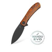 Nóż Składany Trollsky Knives Mandu EVO Black 14C28N Orange Turtle G10