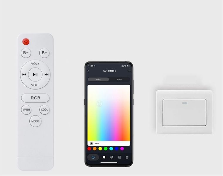 Lampa plafon LED RGBW GŁOŚNIK Bluetooth PILOT 33cm zdjęcie 5