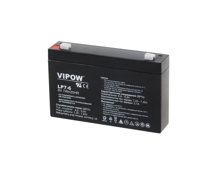 BAT0207 Akumulator żelowy VIPOW 6V 7Ah zdjęcie 1