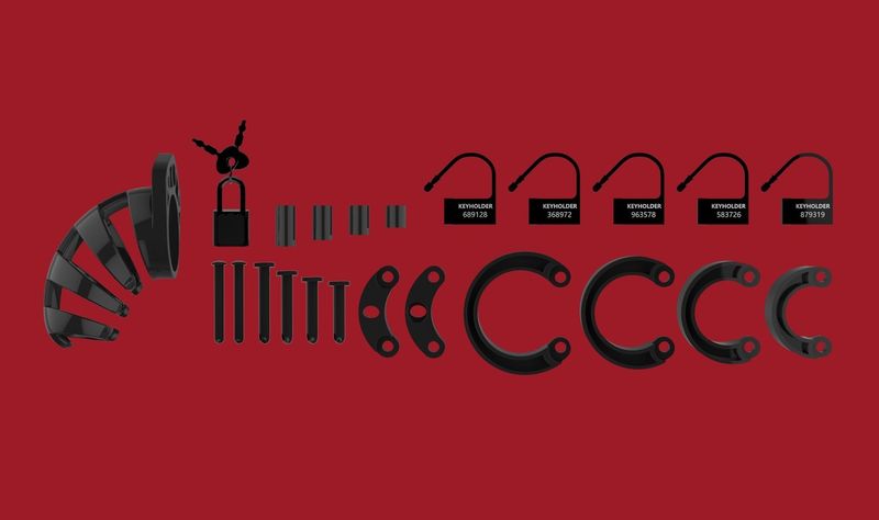 Model 02 - Chastity - 3.5" - Cock Cage - Black zdjęcie 2