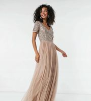 Maya Tall - Tiulowa sukienka maxi r,36