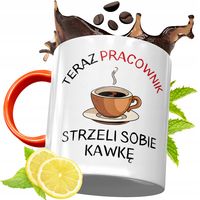 Kubek Pomarańczowy Dla Pracownika Prezent Z Nadrukiem Ze Zdjęciem