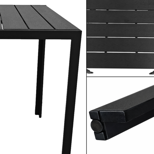 Stół ogrodowy ALLEN-ST 70x70 polywood czarny kwadratowy balkon taras na Arena.pl