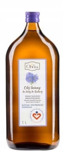 Olvita, Olej lniany, do diety dr Budwig, zimno tłoczony, 1 Litr na Arena.pl