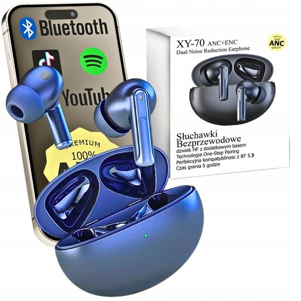 SŁUCHAWKI BEZPRZEWODOWE DOUSZNE ANC + ENC XY-70 DWA MIKROFONY WODOODPORNE zdjęcie 10