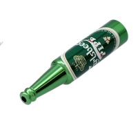 Fajka Metalowa w Kształcie Butelki Piwa Mała Mini Lufka Fifka Zielona