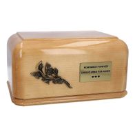 Solidna drewniana urna na prochy / Plakietka