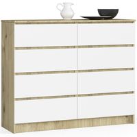 Komoda do salonu, sypialni, STILO, 8 szuflad, 120x40x99 cm | TYLETEGOTU