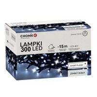 Zimne Białe Lampki Choinkowe Światełka na Choinkę 300 LED 15M FLESH IP44