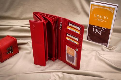 Damski Czerwony Gracio Portfel Skóra Naturalna BIG na Arena.pl