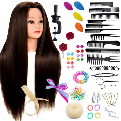 GŁÓWKA Treningowa FRYZJERSKA Syntetyczny Włos Statyw Głowa do Czesania na Arena.pl