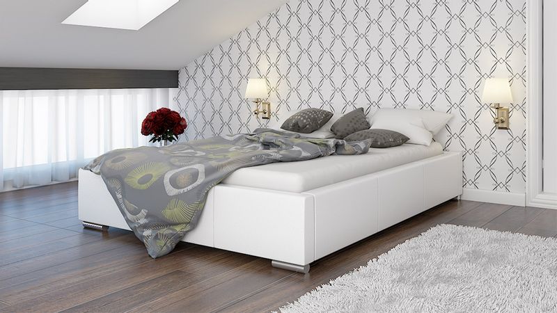 KLASYCZNE ŁÓŻKO TAPICEROWANE 120X200 BEZ ZAGŁOWIA zdjęcie 3