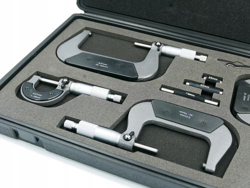 MIKROMETRY 0-100mm ZESTAW 4 SZT. MIKROMETR + BOX na Arena.pl