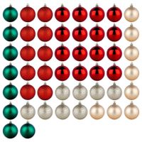 50x Bombki Choinkowe Świąteczne Nietłukące Kolorowe Zestaw Bombek Choinkę