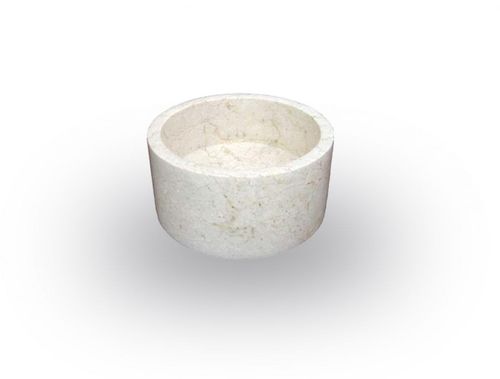 Umywalka z kamienia naturalnego MIRUM 509 nablatowa Ø40 cm Cream na Arena.pl