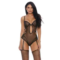body vixen xl forplay - elegancka koszulka z paskami i fiszbinami