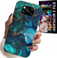 ETUI DO XIAOMI POCO X3 - NIEBIESKO ZIELONY MARMUREK PLECKI WZORY