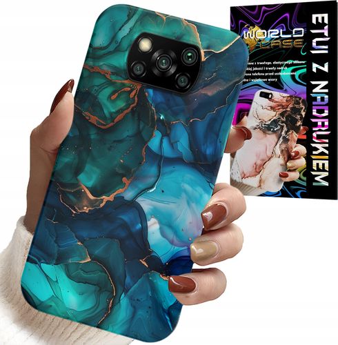 ETUI DO XIAOMI POCO X3 - NIEBIESKO ZIELONY MARMUREK PLECKI WZORY na Arena.pl