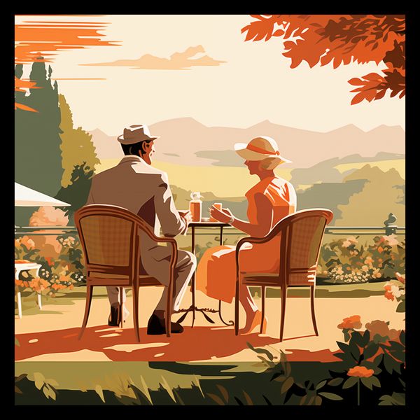 Plakat 40x40cm Retro Randka zdjęcie 2