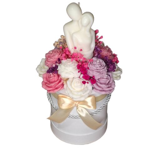 Flower Box Świece Sojowe Wieczny Bukiet Kwiat Prezent Ślub Wesele Para na Arena.pl