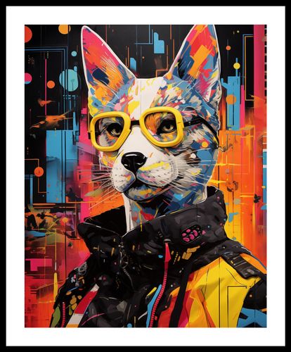 Plakat 40x50cm Kot w Miejskim Stylu na Arena.pl