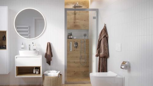 Ramię prysznicowe ścienne 40 cm okrągłe, chrom na Arena.pl