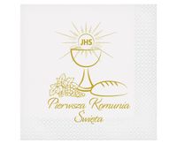 Serwetki papierowe Pierwsza Komunia Święta kielich, 20 szt.