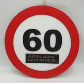 znak urodzinowy 36cm 60-tka