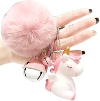 Brelok zawieszka unicorn do kluczy jednorożec pompon B10_Różowy