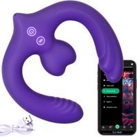 Wibrator dla Lesbijek Dwustronny Penis Na Telefon Aplikację APP