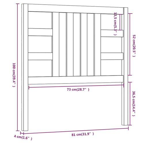 Wezgłowie łóżka, 81x4x100 cm, lite drewno sosnowe na Arena.pl