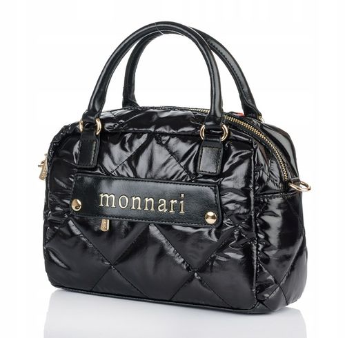 Torebka Damska Listonoszka MONNARI Pojemna KUFEREK Pikowana Lakierowana na Arena.pl