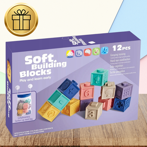 miękkie kreatywne klocki sensoryczne dla niemowląt dzieci funkcja gryzaka na Arena.pl