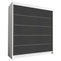 Szafa przesuwna HUGO IV 180 Garderoba - BIAŁY/CZARNY