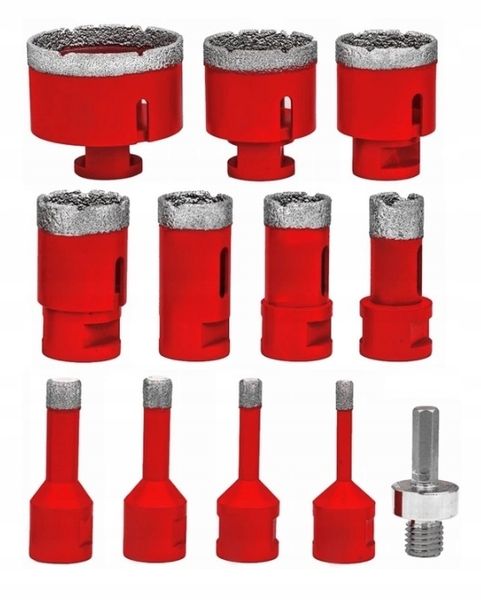 WIERTŁA DIAMENTOWE OTWORNICE DO GRESU 6-68MM ZESTAW OTWORNIC W WALIZCE 12EL zdjęcie 3