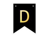 Baner DIY, 16 cm, czarny, literka "D" [stwórz swój baner]