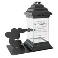 ZNICZ z GRAWEREM podstawka SERCA z DEDYKACJĄ na Dzień Dziadka Babci